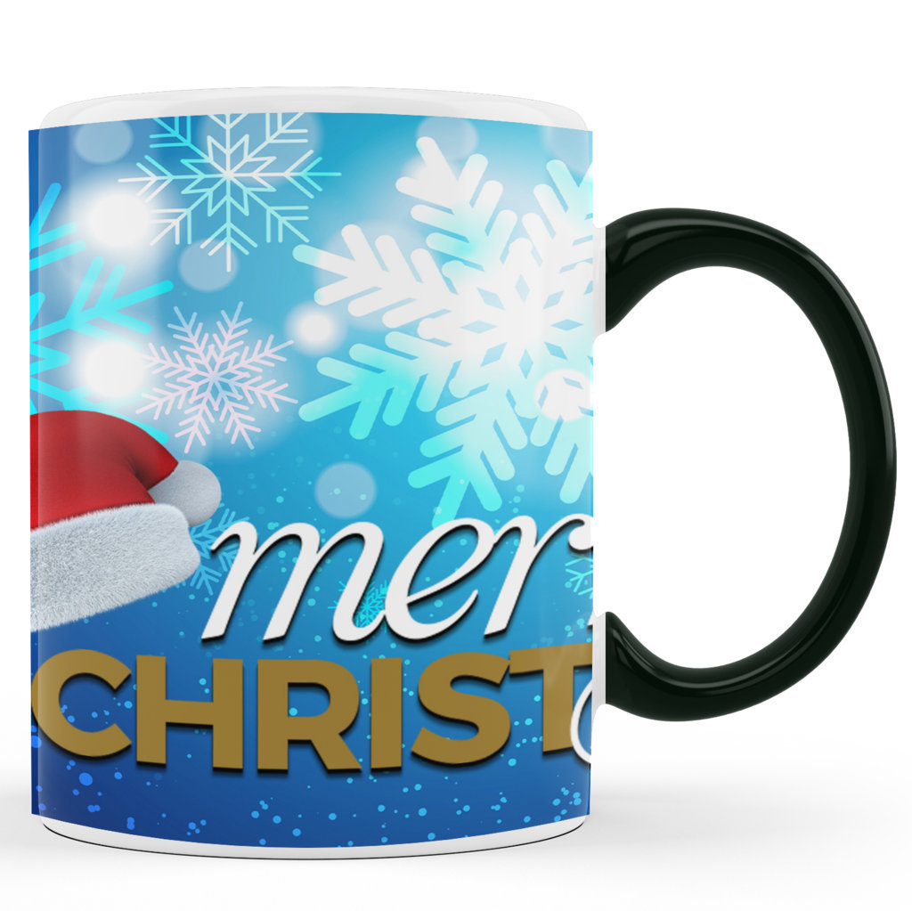 Printed Ceramic Coffee Mug | Santa Cap |Merry Christmas Day Mug | 325 Ml 